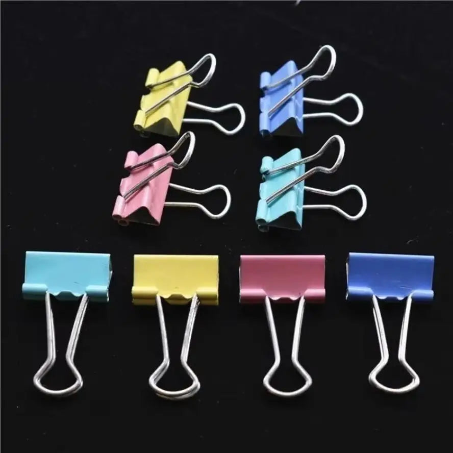 Colorful Metal Binder Clips 15mm – 20 Pack Paper Clamps Metal Binder Clips Axl