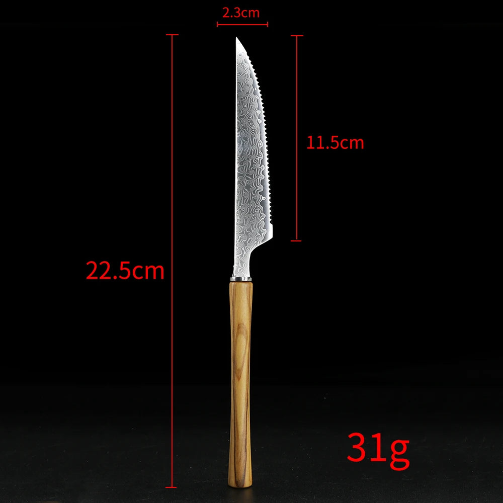 Damascus Stainless Steel Steak Knife & Fork Set | Western Cutlery Steak Cutlery Set Axl table knife China Mainland