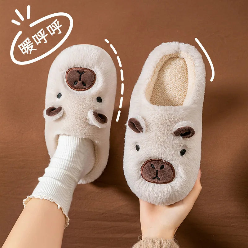 Women's Cute Cartoon Fur Slippers – Warm Non-Slip Indoor Slides Women's Fur Slippers Axl