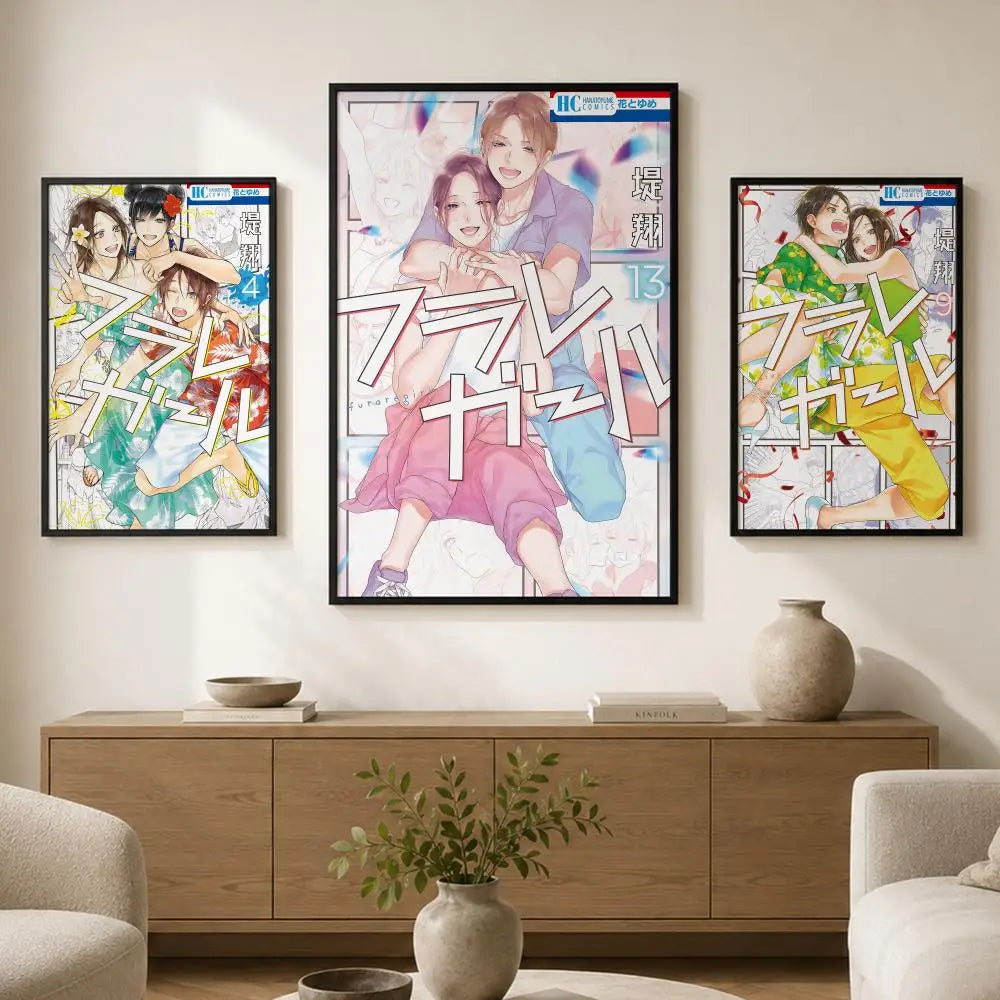 Manga Girl Self-Adhesive Wall Poster – HD Waterproof Art Print Wall Art Poster Axl