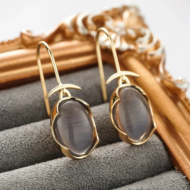 Huitan Oval CZ Drop Earrings – Vintage Fashion Jewelry Women Drop Earrings Axl E5598