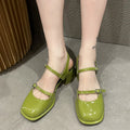 Women's Mary Jane Flat Sandals – Non-Slip Hollow Beach Shoes Flat Sandals Axl green 37
