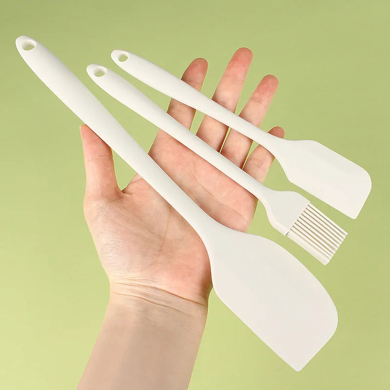 3-Piece Silicone Spatula, Oil Brush & Cake Scraper Baking Set Silicone Baking Set Axl