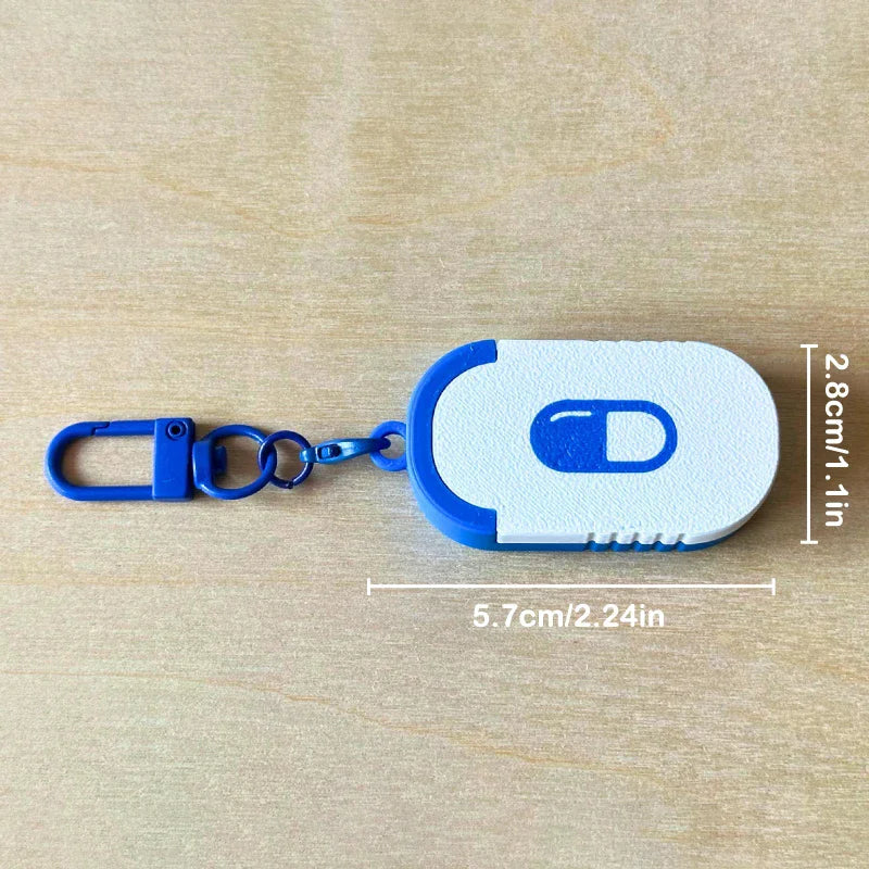 Mini Sliding Pill Box Keychain – Multi-Compartment Travel Case Pill Organizer Axl