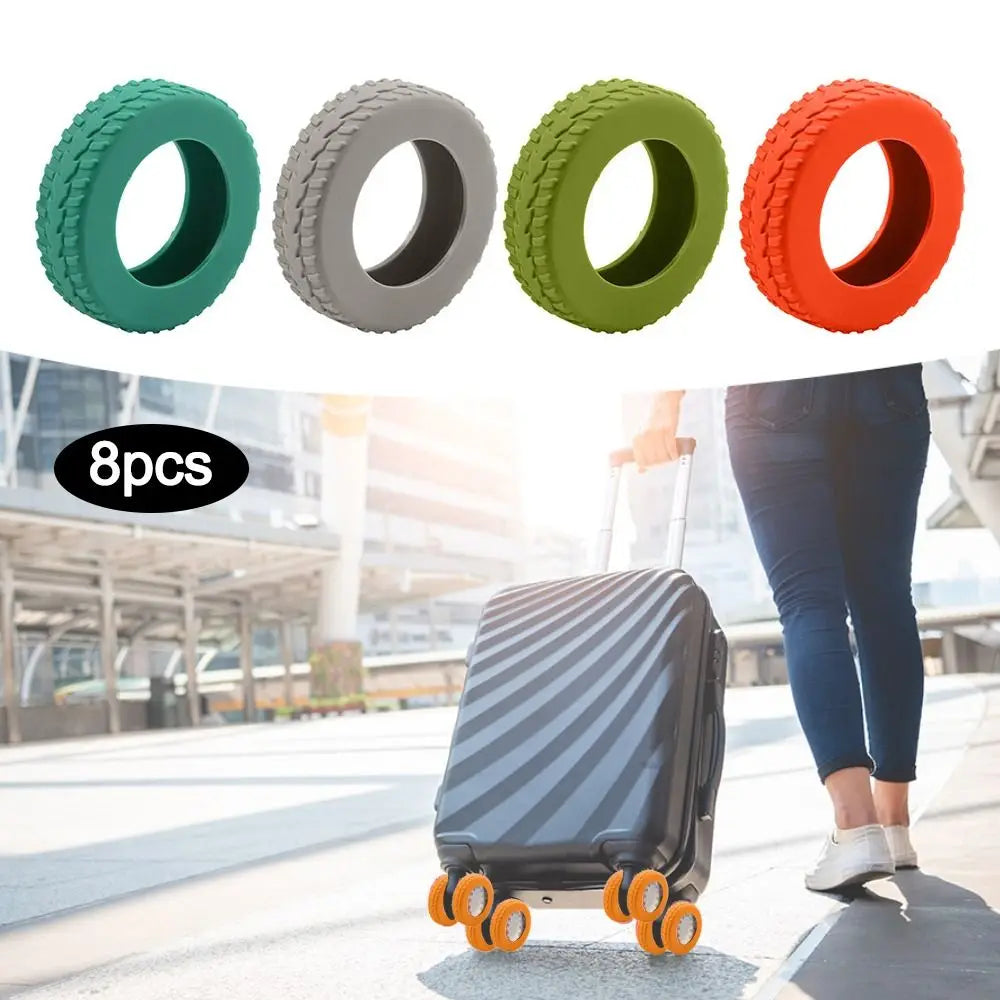 8-Pack Silicone Luggage Wheel Covers – Silent Suitcase Caster Luggage Wheel Covers Axl