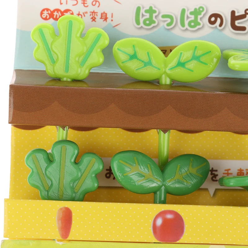 8-Piece Mini Leaf Fruit Forks – Kids Cake & Snack Picks Mini Food Picks Axl