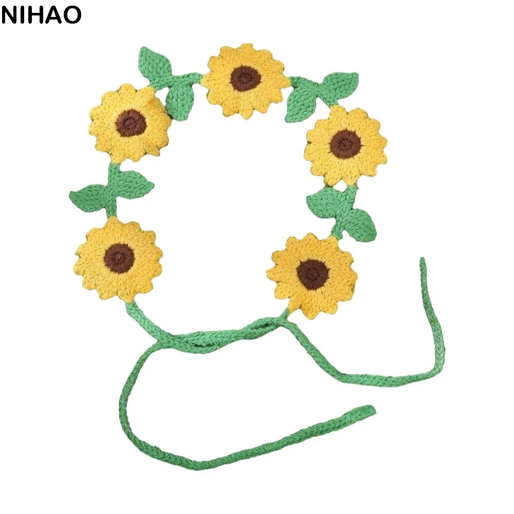 Crochet Knit Headband – Flower Hair Wrap for Women & Girls Knit Headband Axl