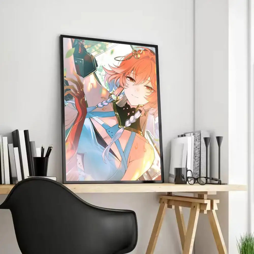 Wuthering Waves Changli Canvas Poster – Unframed Wall Art Canvas Wall Art Axl Black7 40X50cmFrameless