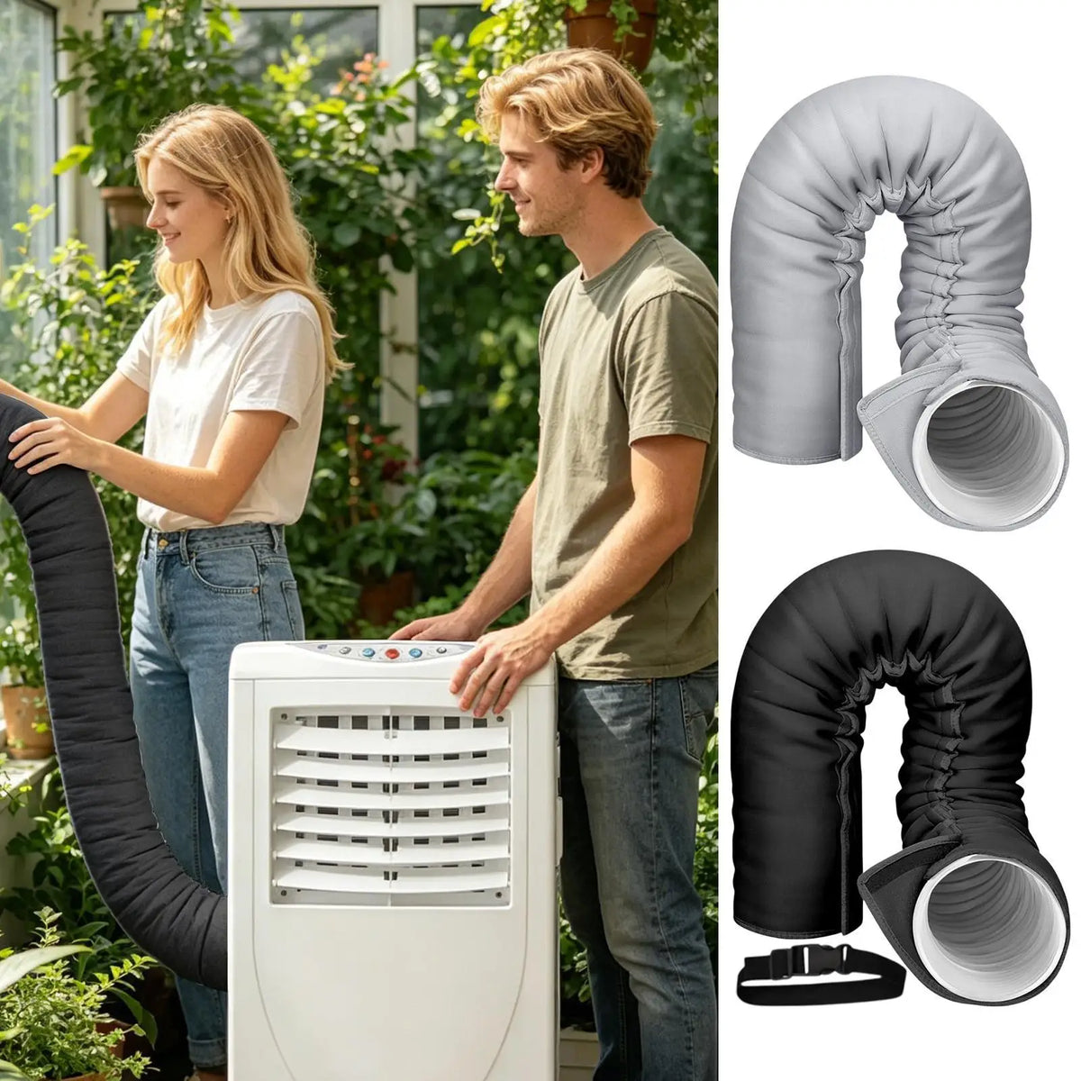 AC Hose Insulation Sleeve with 3 Straps | Portable AC Wrap AC Hose Insulation Sleeve Axl