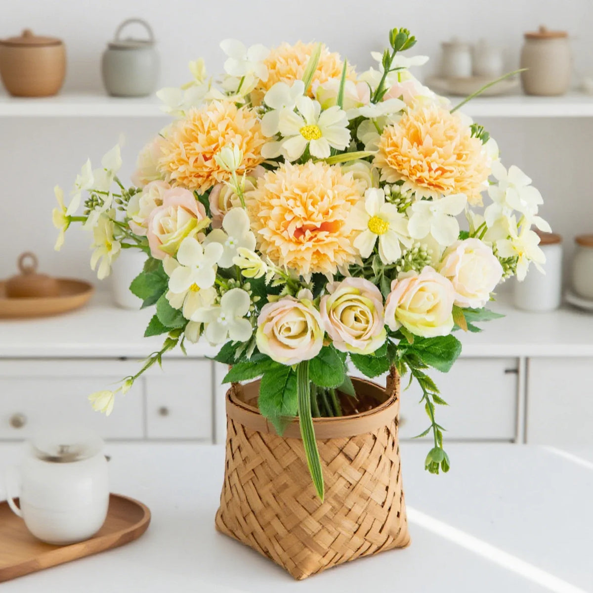 Silk Rose Artificial Flower Bouquet – Wedding & Home Decor Artificial Flower Bouquet Axl