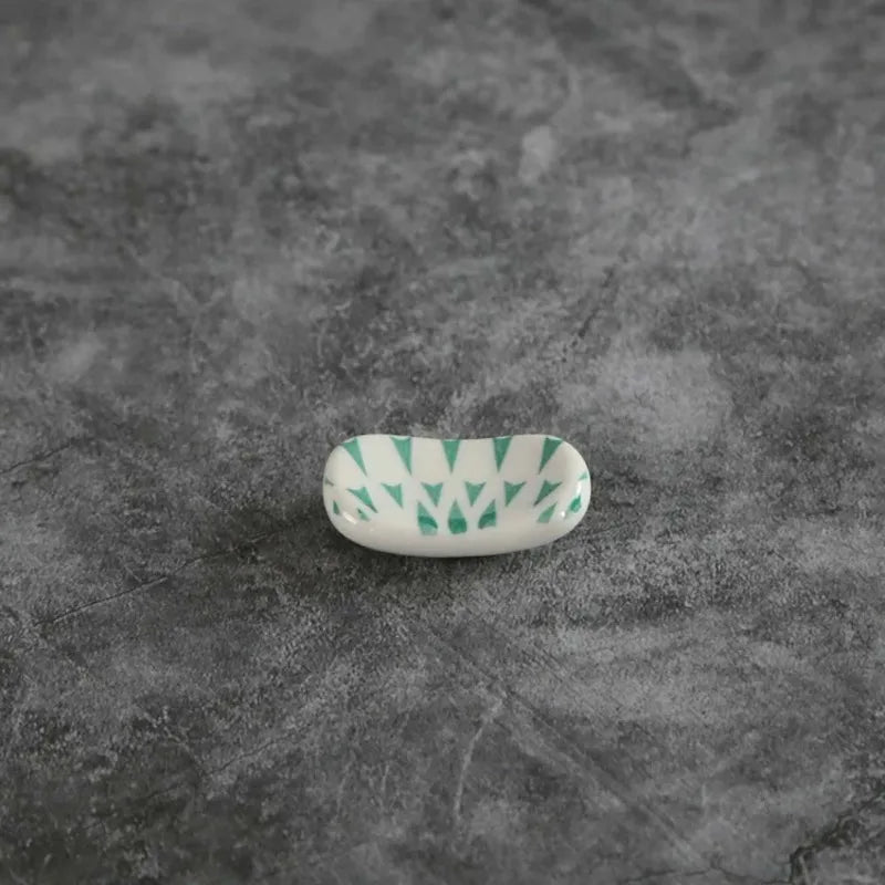 Japanese Ceramic Chopstick & Spoon Rest Holder – Oval & Square Chopstick Rest Holder Axl green
