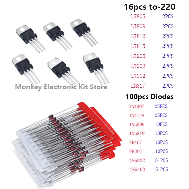 1818 PCS Electronic Components Kit – Resistors, LEDs, Capacitors Electronic Components Kit Axl