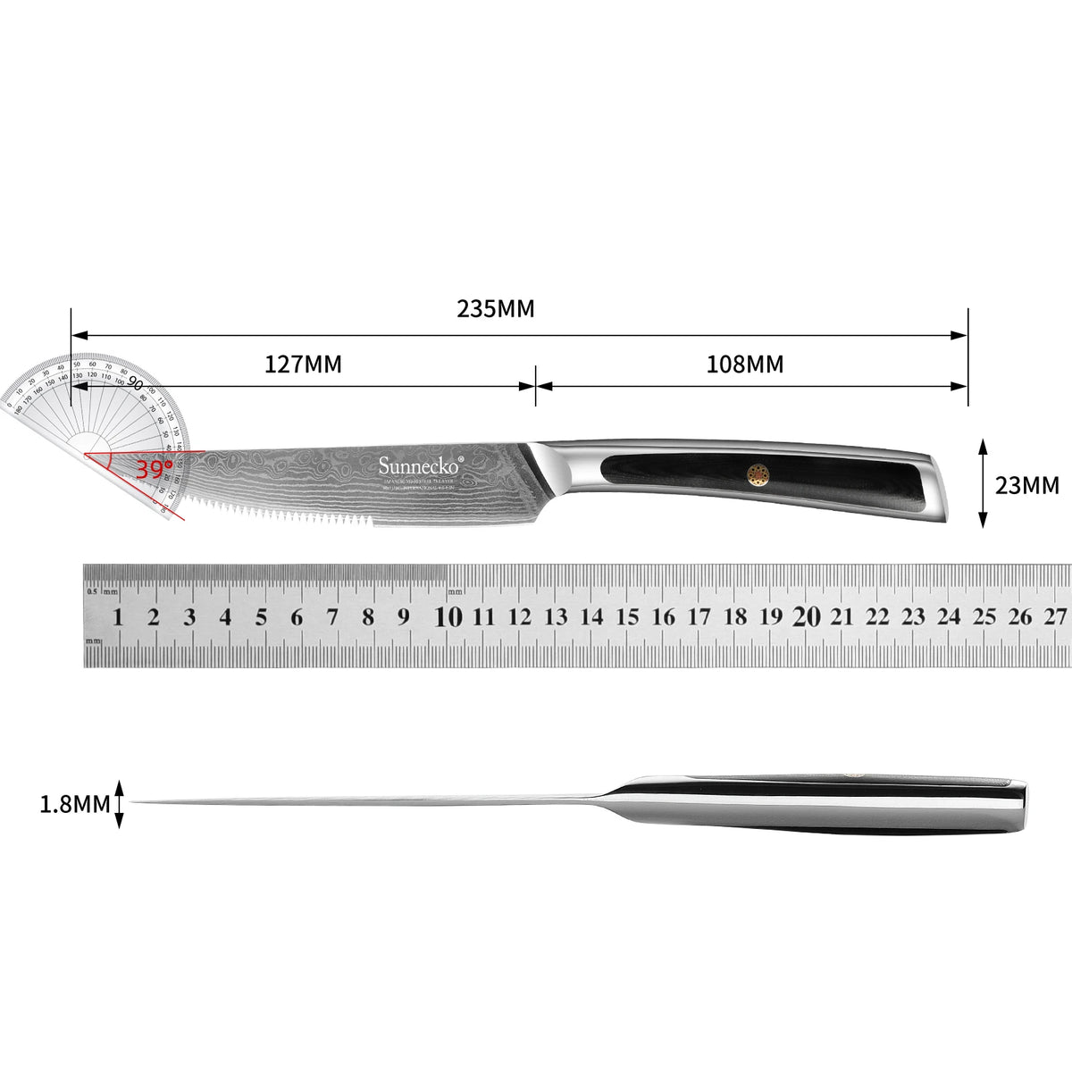 Sunnecko 73-Layer Damascus VG10 Steak Knife & Fork Set Steak Knife Set Axl