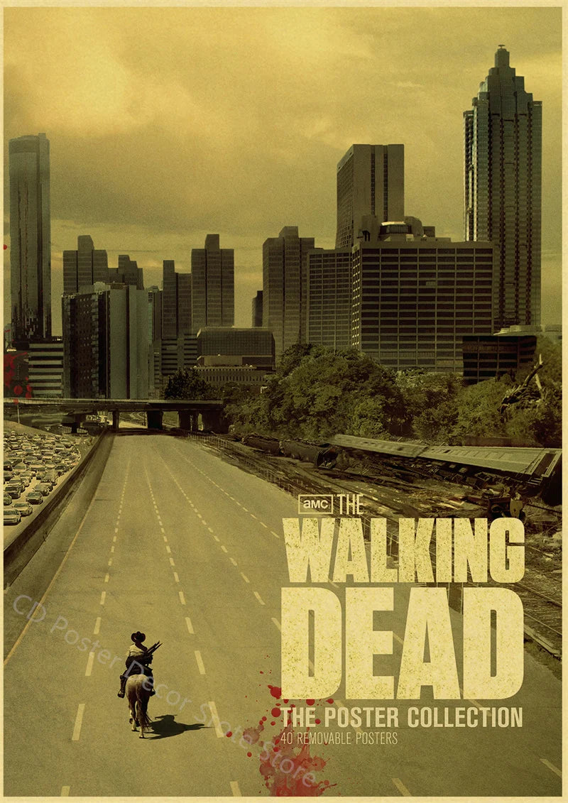 Walking Dead Retro Vintage Poster | Wall Art Print A3/A4