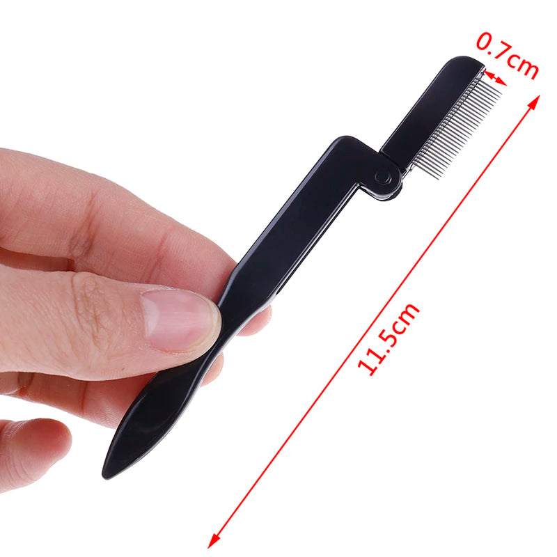 Foldable Metal Eyelash Comb & Eyebrow Brush – Lash Separator Eyelash Comb Axl onesize