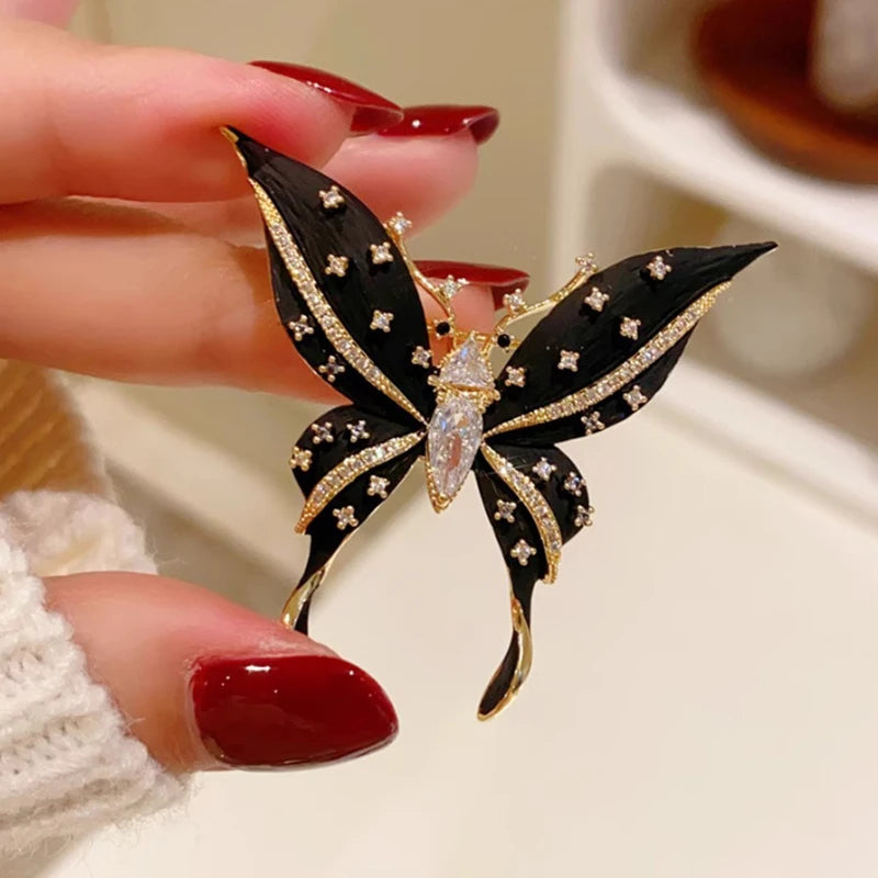 Large Butterfly Brooch – Vintage Enamel Pin & Shiny Corsage Fashion Brooch Pin Axl