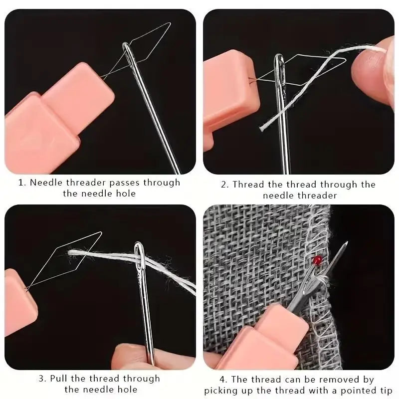 2-Pack Needle Threader & Thread Picker Set with Case Needle Threader Set Axl