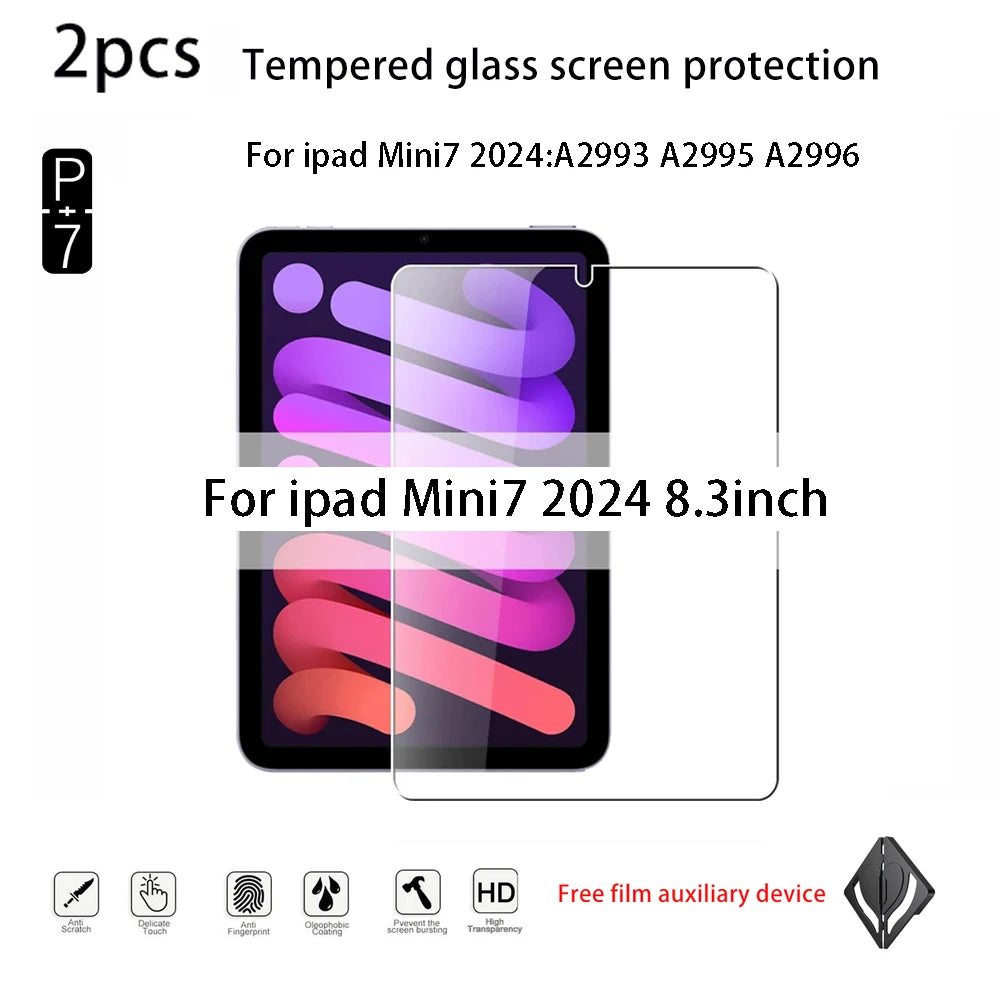 2-Pack HD Tempered Glass Screen Protector for iPad Mini 4/5/6/7 Tablet Screen Protector Axl ipad mini7 8.3inch