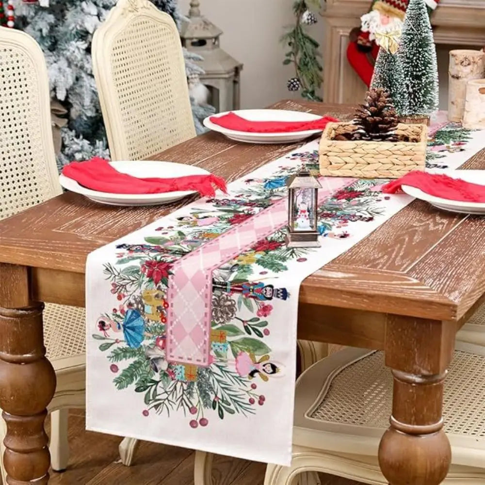 Christmas Table Runner 13x72" Burlap Nutcracker Farmhouse Decor Christmas Table Runner Axl