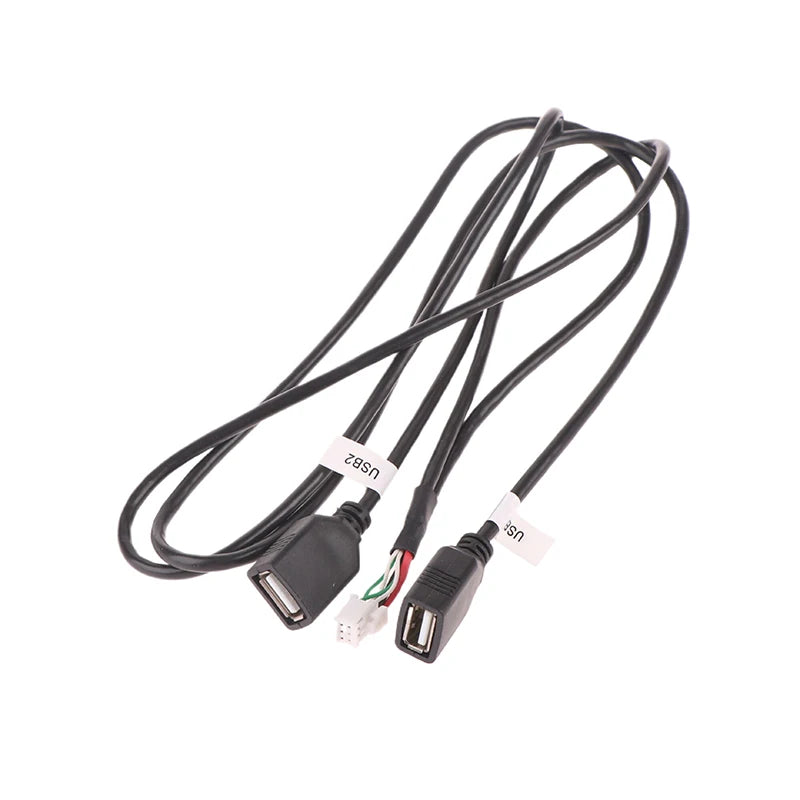6-Pin Dual USB Car Radio Wire Harness Adapter for Android Car USB Harness Adapter Axl
