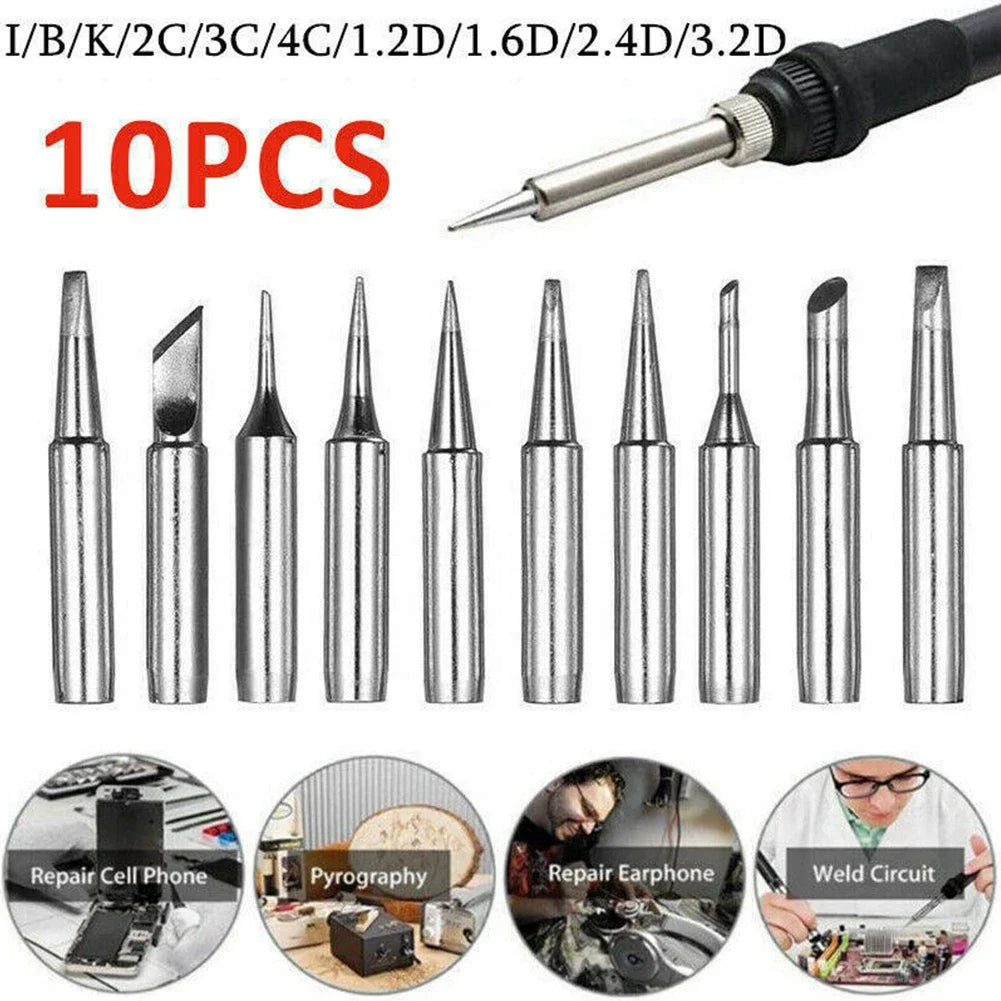 900M-T Soldering Iron Tips Set – 10 Pcs, 200°–480°C Soldering Iron Tips Axl