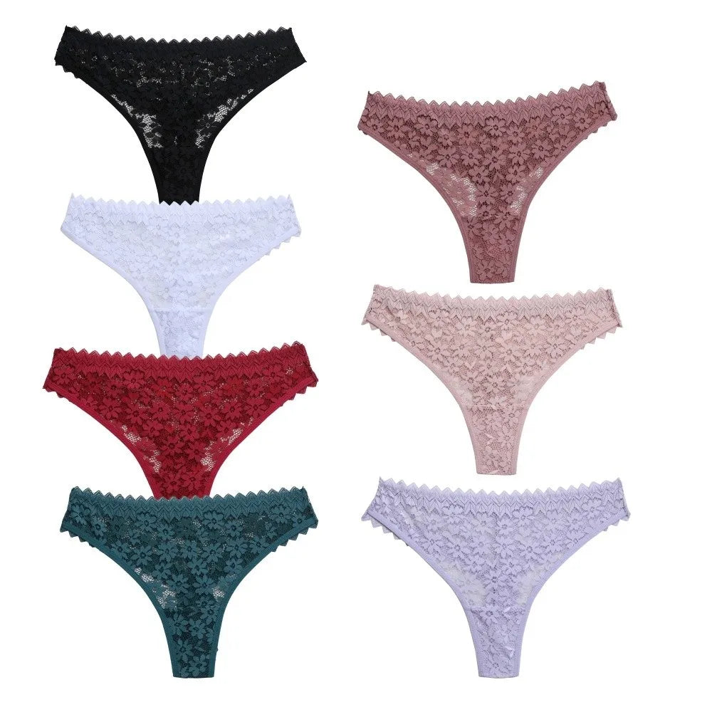 Women's Lace Floral Cotton Briefs – Seamless Low-Rise Panties Women's Briefs Axl