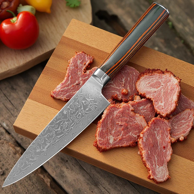Damascus Steel Chef Knife 14.5cm – Kitchen Cleaver | COOKCRAZE Damascus Chef Knife Axl Tool