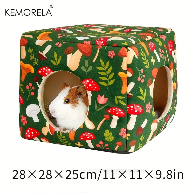 Washable Guinea Pig Hideout Bed | Small Pet House for Rabbits & Hamsters Small Pet Hideout Bed Axl Green
