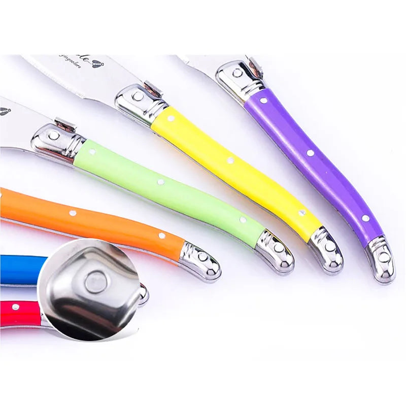 Laguiole Rainbow Butter & Cheese Spreader Knives – 4-Piece Set Cheese Spreader Set Axl