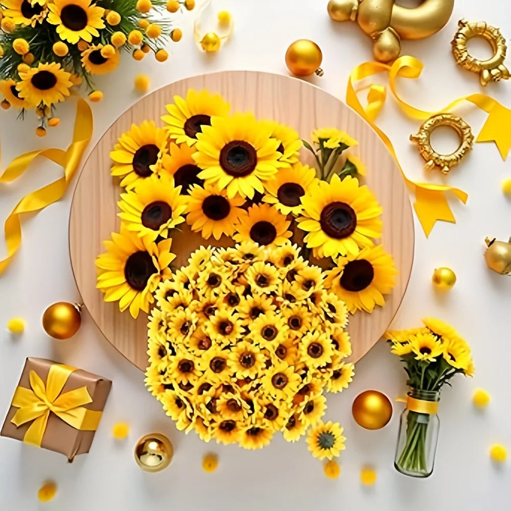 Artificial Sunflowers – Fabric Mini Fake Flowers for DIY Decor Artificial Flowers Axl