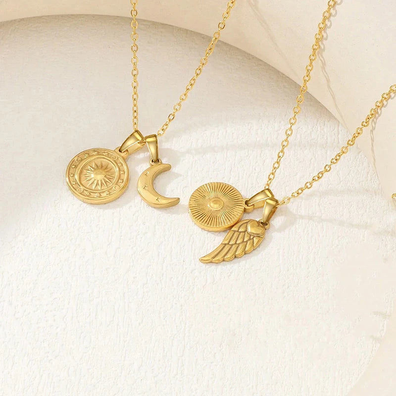 Huitan Double Pendant Necklace – Hip Hop Party Jewelry Women Pendant Necklace Axl