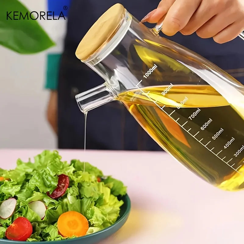 KEMORELA Glass Olive Oil Bottle – Leak-Proof Dispenser Oil Bottle Dispenser Axl