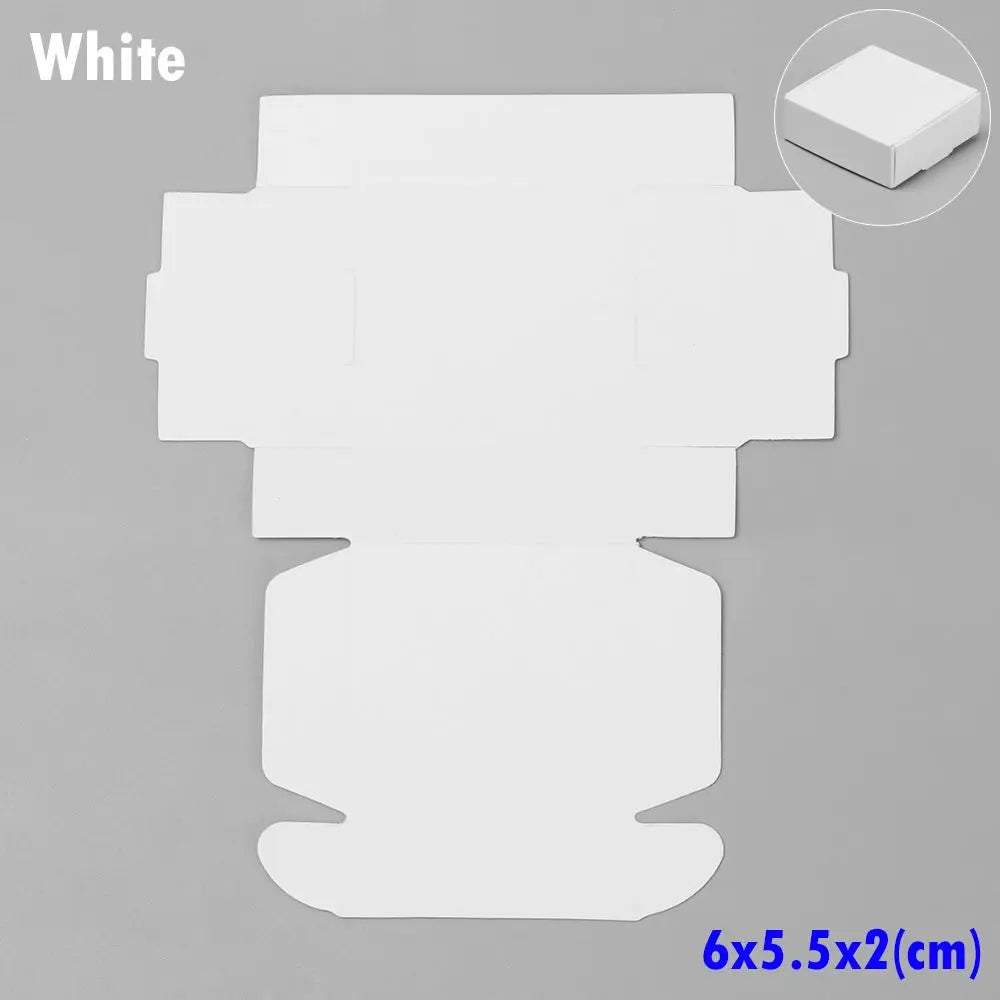 10-Pack Kraft Paper Gift Boxes – 9 Sizes Brown White Black Gift Packaging Boxes Axl white-6x5.5x2cm