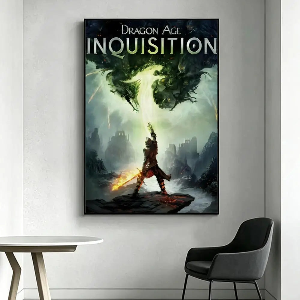 Dragon Age Inquisition HD Art Poster – Game Wall Decor Art Wall Poster Axl White14 15X20cmNoframe