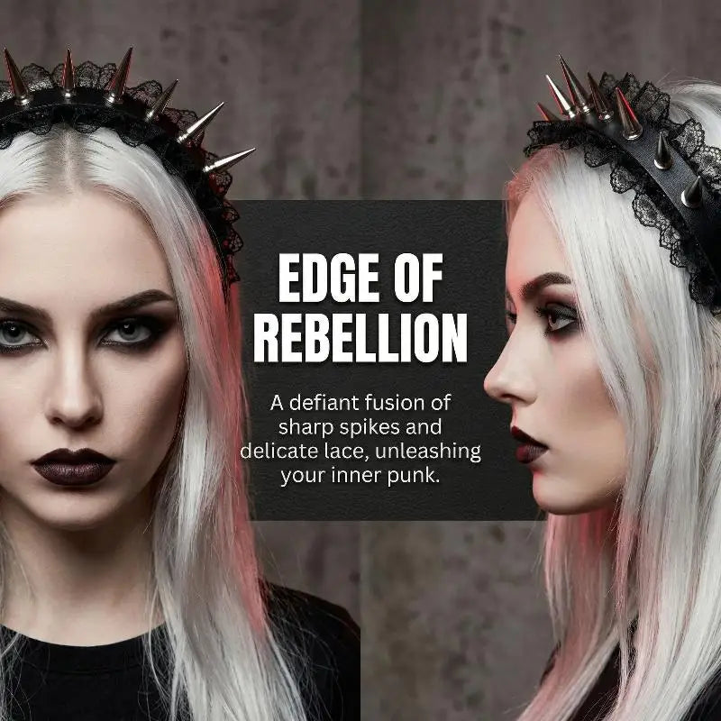 Gothic Punk Lace Rivet Headband – Cosplay & Party Accessory Lace Rivet Headband Axl