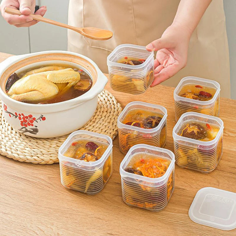 6-Grid Food Storage Containers with Lids – Fridge Organizer Set Food Storage Container Axl