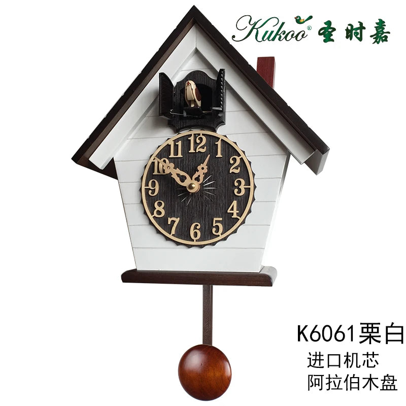 Wood Cuckoo Wall Clock – Bamboo Pendulum Bird Decor 12" Decorative Wall Clock Axl
