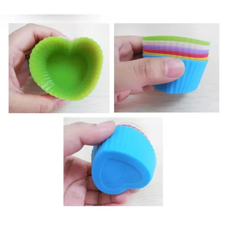 6-Piece Silicone Cupcake Molds – Reusable Nonstick Baking Liners Silicone Baking Molds Axl