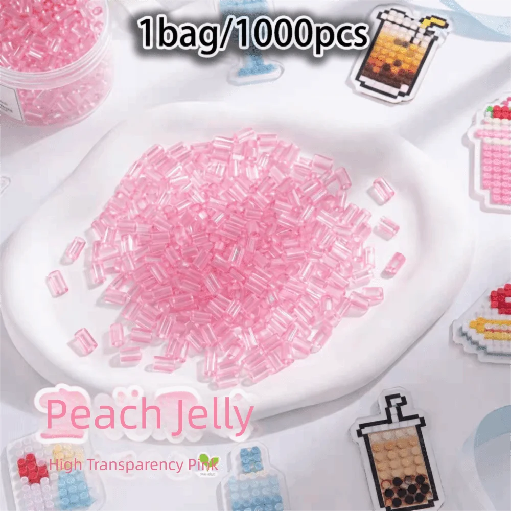 2.6mm Transparent Perler Beads DIY Kit – 7 Colors ~1000pcs DIY Craft Beads Axl transparent pink