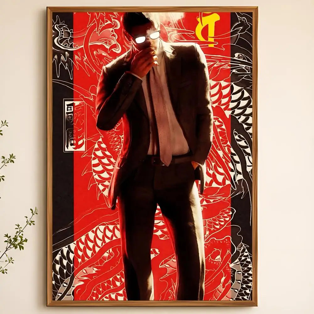 Yakuza Game Poster – Waterproof Self-Adhesive HD Wall Art Wall Art Poster Axl White11 60X90cmNoframe