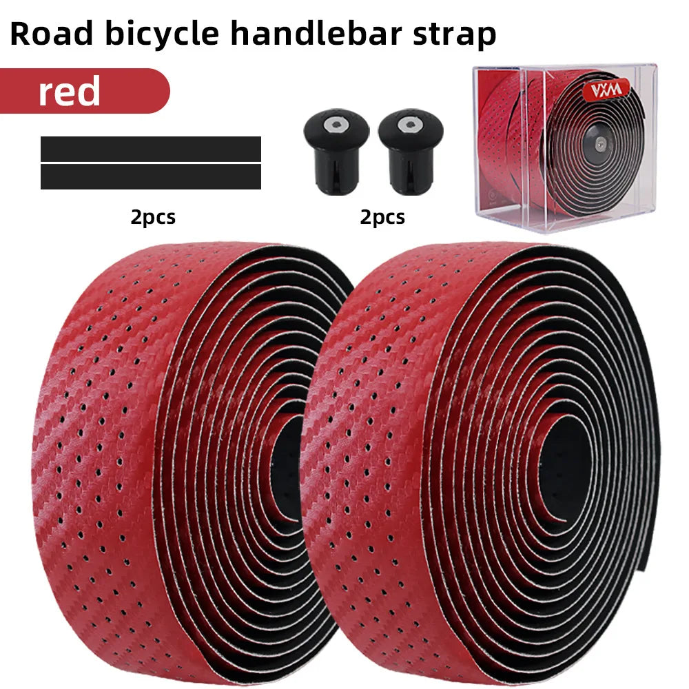 Road Bike Handlebar Tape – Carbon PU Non-Slip Drop Bar Wrap Handlebar Tape Axl VXMCarbon-pattern pe 1