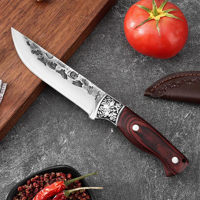 InLeung Hand-Forged Stainless Steel Cleaver – Wood Handle Kitchen Cleaver Knife Axl