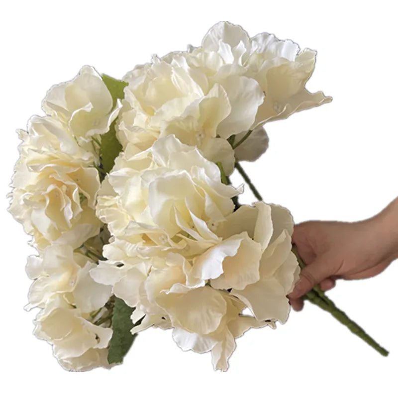 Silk Hydrangea Bouquet – 5-Head Artificial Flower Stem 45cm Artificial Flower Stem Axl