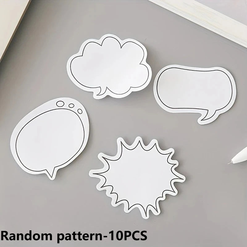 10-Pack Dialogue Box Sticky Notes – Kawaii Self-Adhesive Memo Sticky Note Pads Axl Random pattern-10PCS
