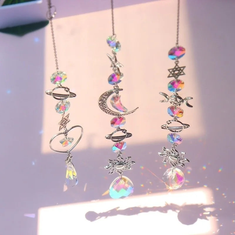 Crystal Wind Chime Sun Catcher – Rainbow Prism Pendant Decor Crystal Sun Catcher Axl