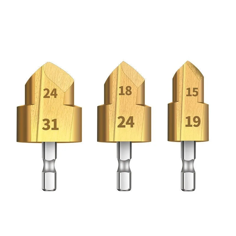 Stepped Drill Bit for PVC PPR Pipe – 20/25/32mm Core Tool Stepped Core Drill Bit Axl gold-1set