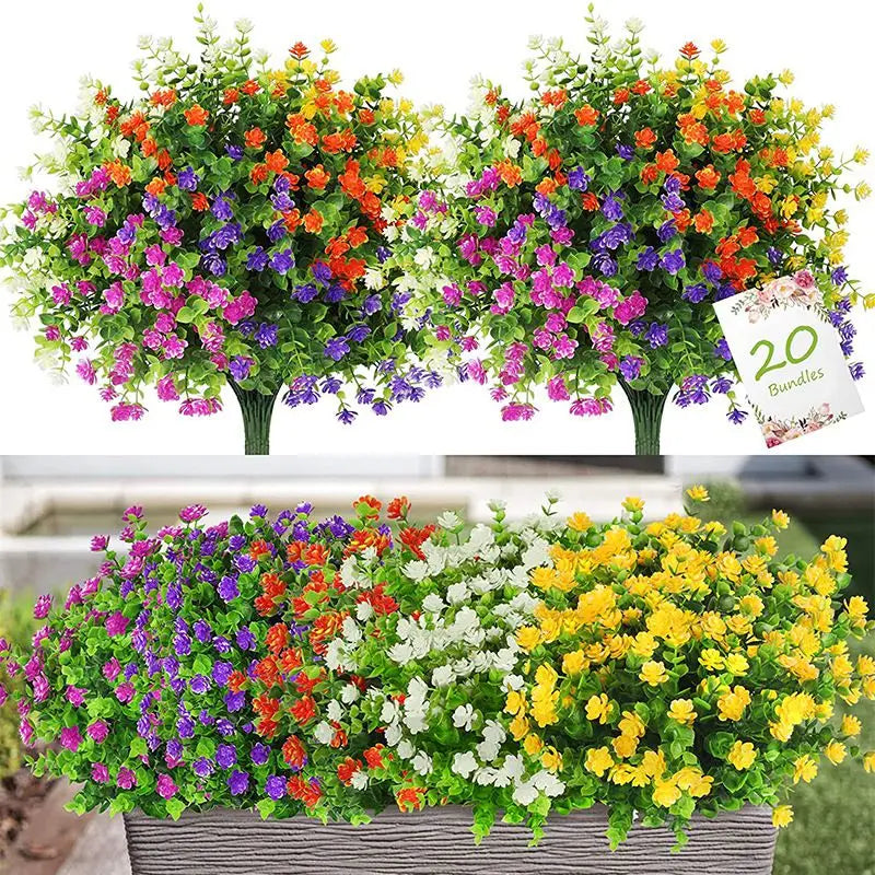 Artificial Eucalyptus & Baby's Breath Stems – 3/6 Pcs Set Artificial Flower Stems Axl