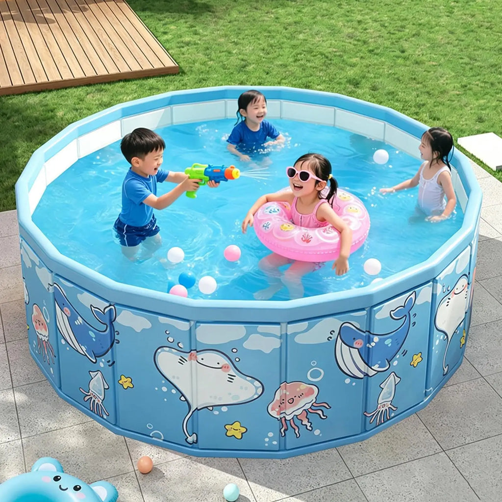 Foldable Kids Pool 90x45cm – No-Inflate Kiddie & Pet Pool Foldable Kiddie Pool Axl