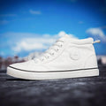 Men's High Top Canvas Sneakers – Lace-Up Vulcanized Casual Shoes Canvas High Top Sneakers Axl White 40