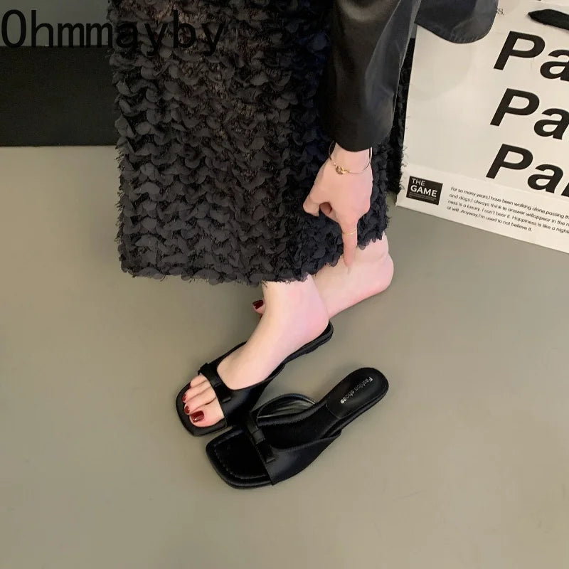 Women's Slip-On Open Toe Slides – Soft Sole Beach Slippers Women's Slide Slippers Axl